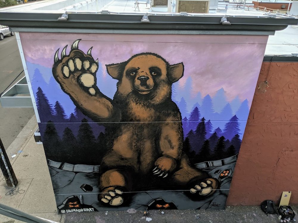 Grizzly bear mural at Ritual Social House